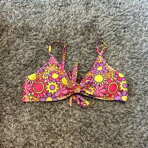 colorful flower bikini top